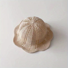 Baby Bucket Straw Hat Summer Hollow Sunscreen Beach Accessories