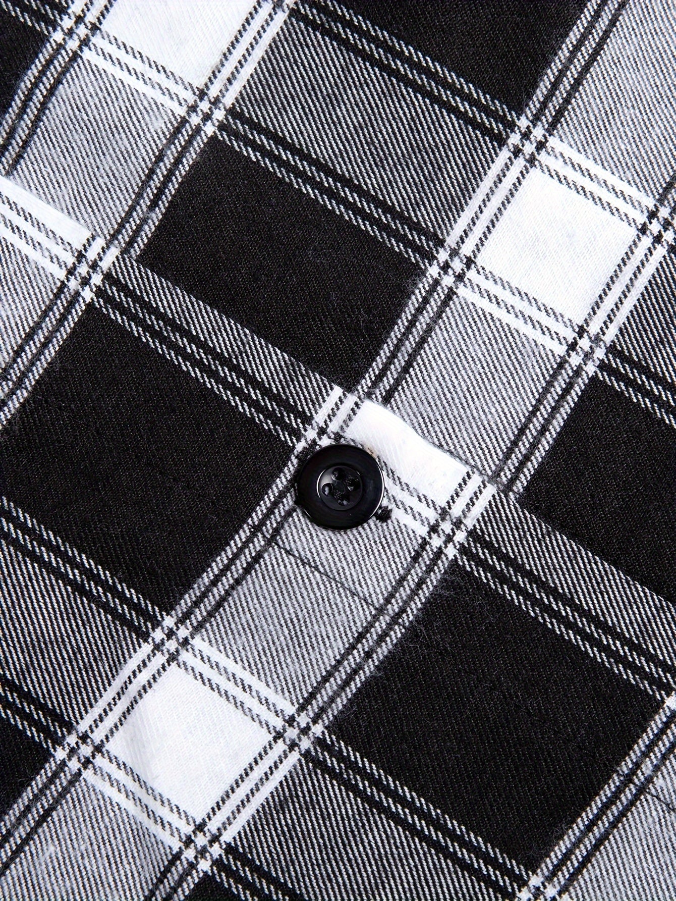  Plaid Print Button Up Long Sleeve Blouse