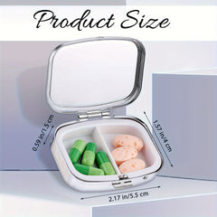 Squirrels Pill Box 2 Compartment Portable Medicine Case