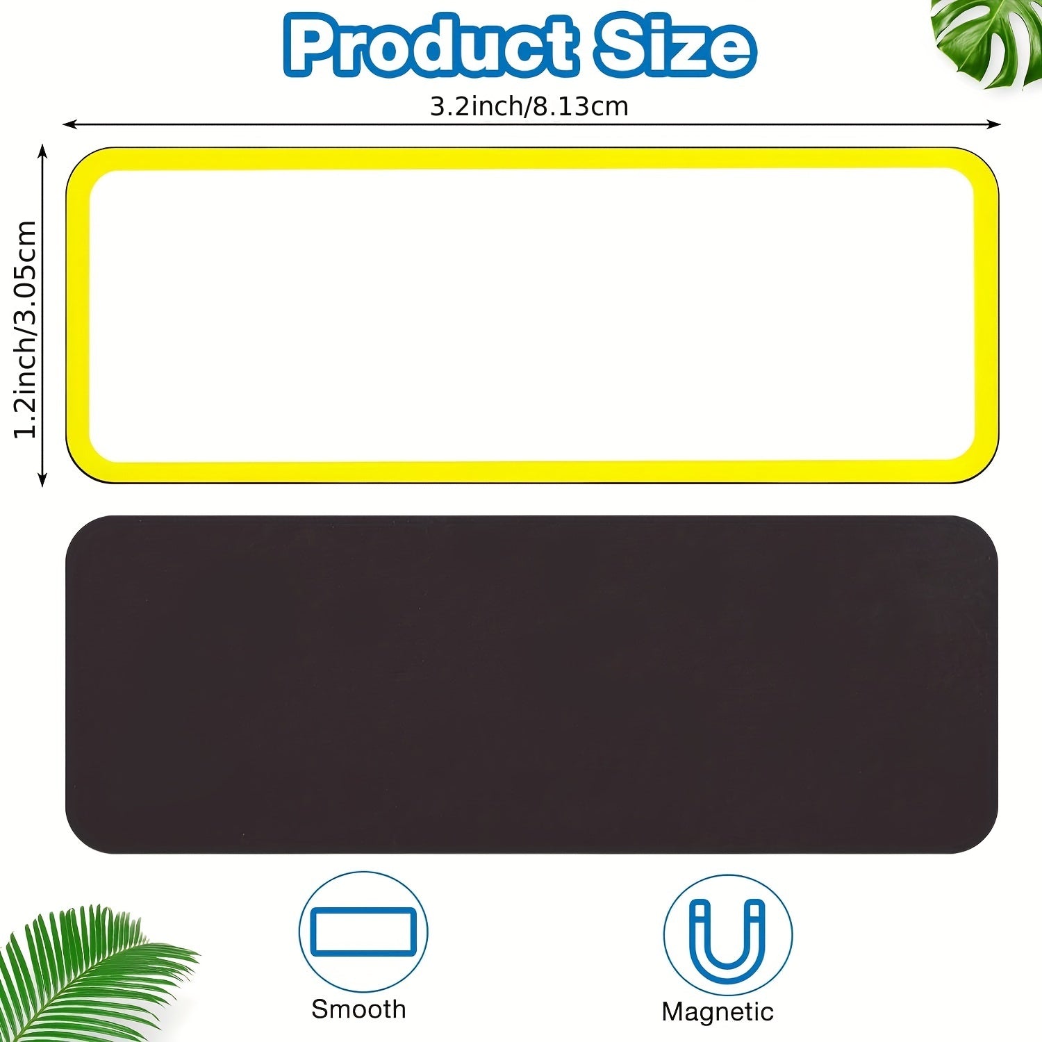 54pcs Magnetic Dry Erase Label Strip - Blank Writable Car Office Garage