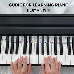 Silicone Piano Stickers 88 Keys Removable Reusable Note Labels
