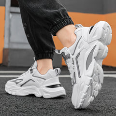 Men's Chunky Lace Up Sneakers Comfy Non Slip Soft Sole