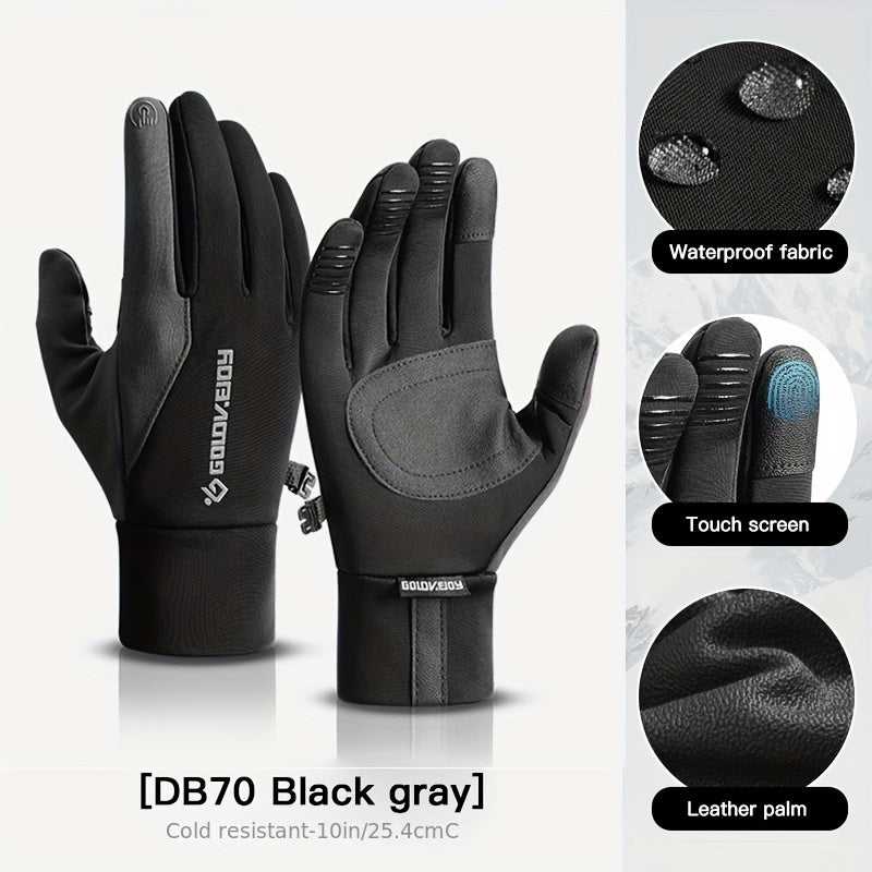 Winter Cycling Gloves Warm Windproof Waterproof Velvet Cold-proof
