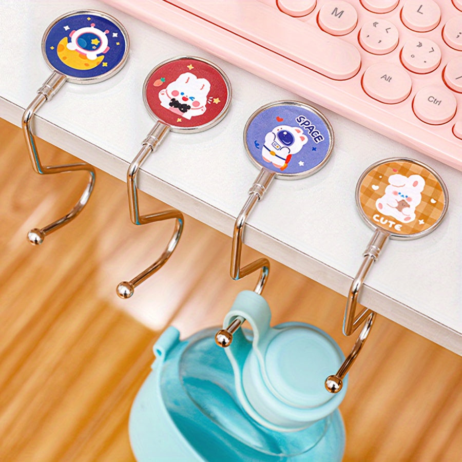 1pc Portable S-shaped Stainless Steel Desk Hook for School Bag Storage