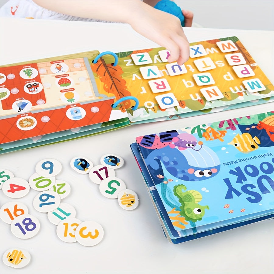 Educational Busy Book for Kids Ages 3 - Farm Animals & Alphabet Themes