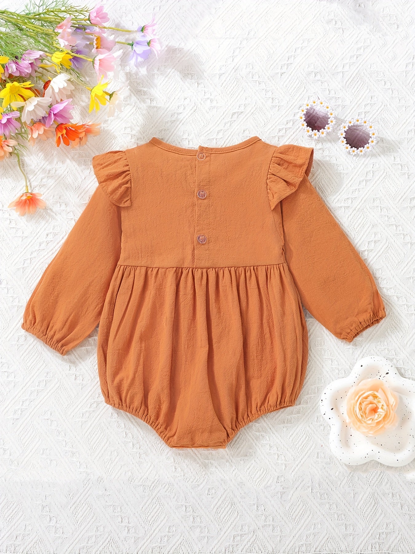 Autumn Baby Solid Long Sleeve Cotton Romper