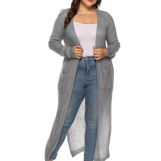  Oversized Long Sleeve Sweater Cardigan Women's Plus Casual