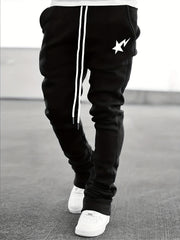 Star Print Men's Casual Jogger Pants With Pockets