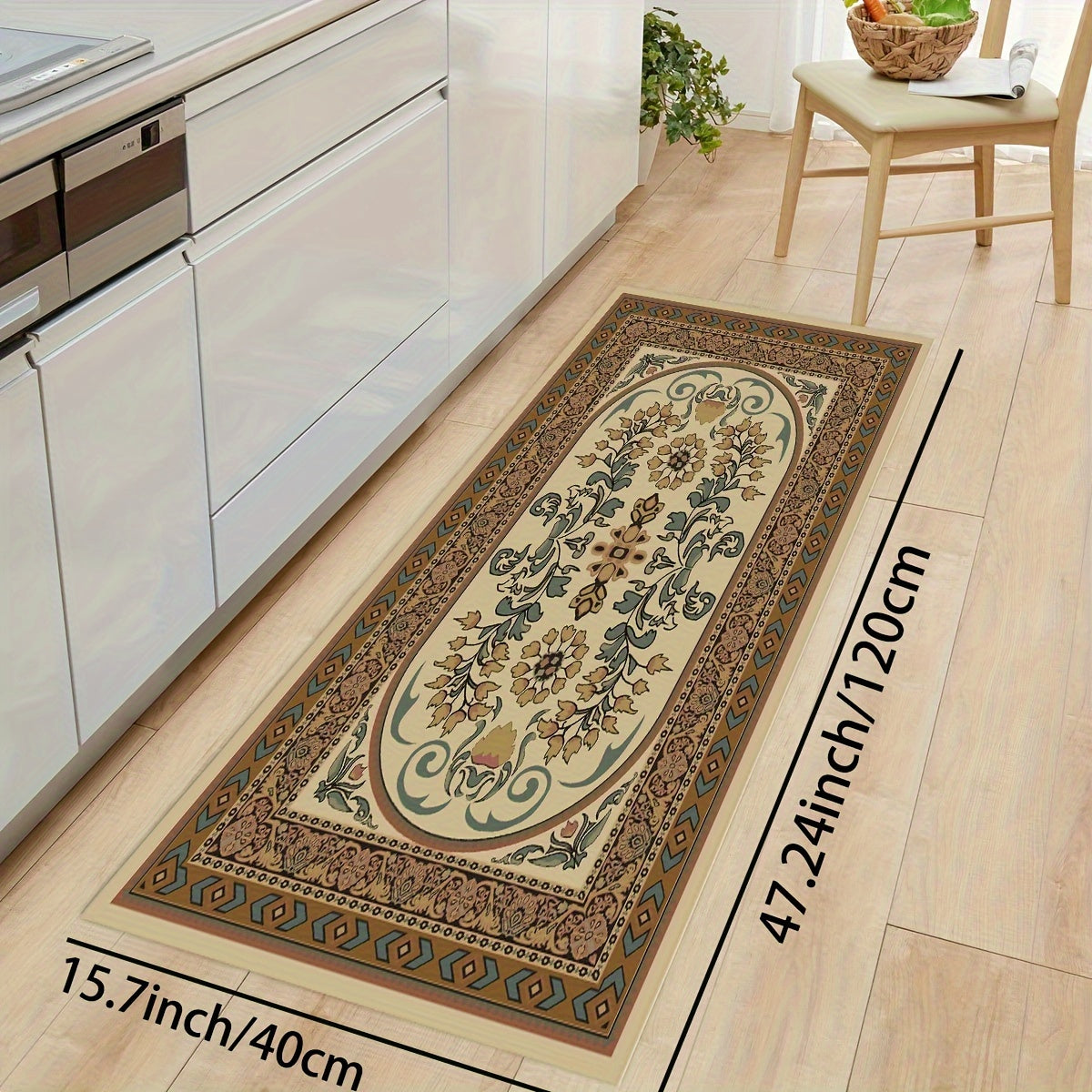 Abstract Flower Kitchen Mat Retro Style Home Decor