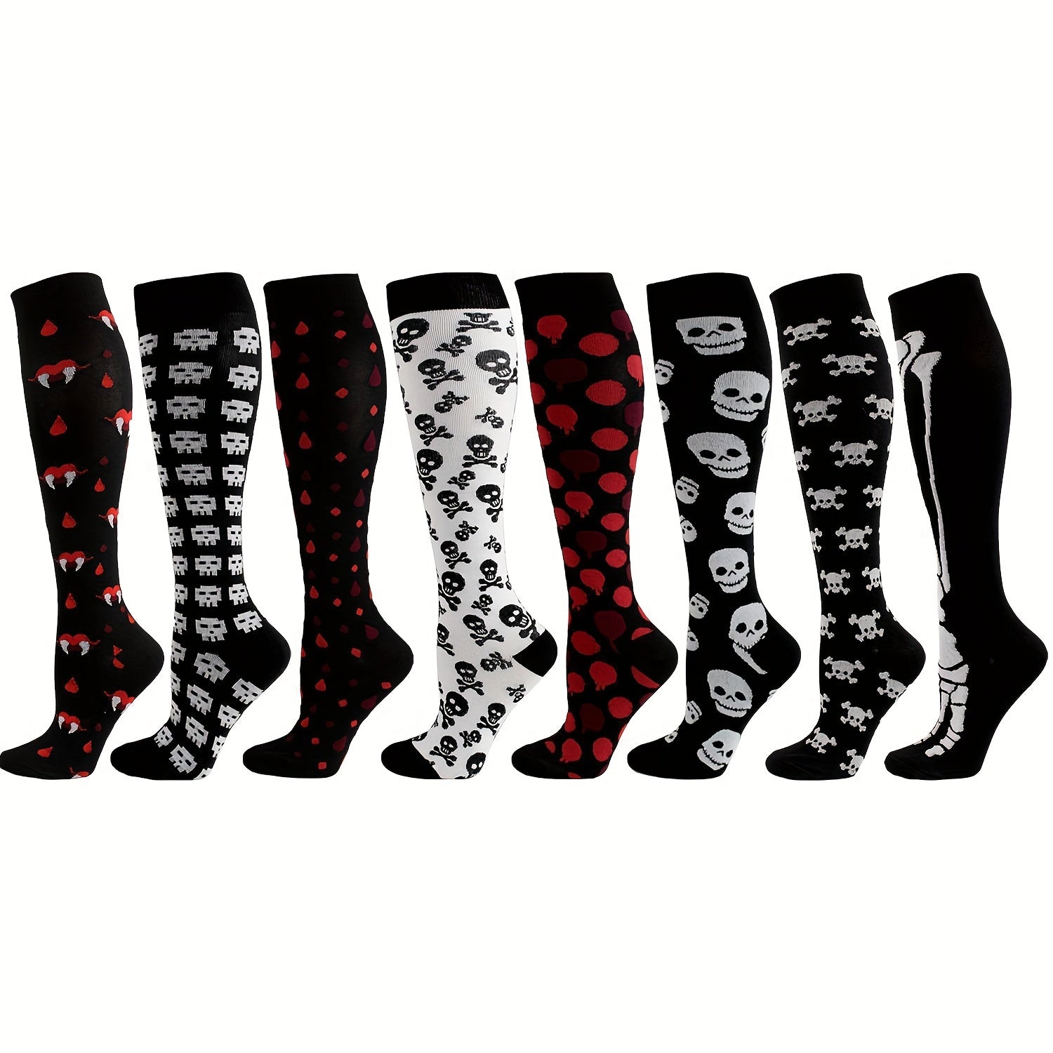 Halloween Skull Over The Calf Socks Decoration Props