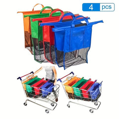 4 Reusable Grocery Bags Foldable Eco Friendly Shopping Totes