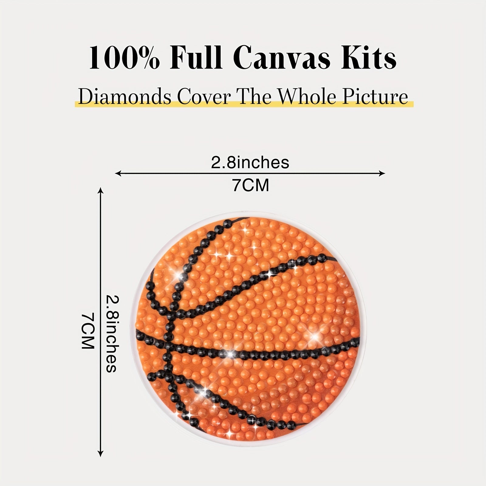 2pcs Basketball Coaster DIY Diamond Painting Car Coasters