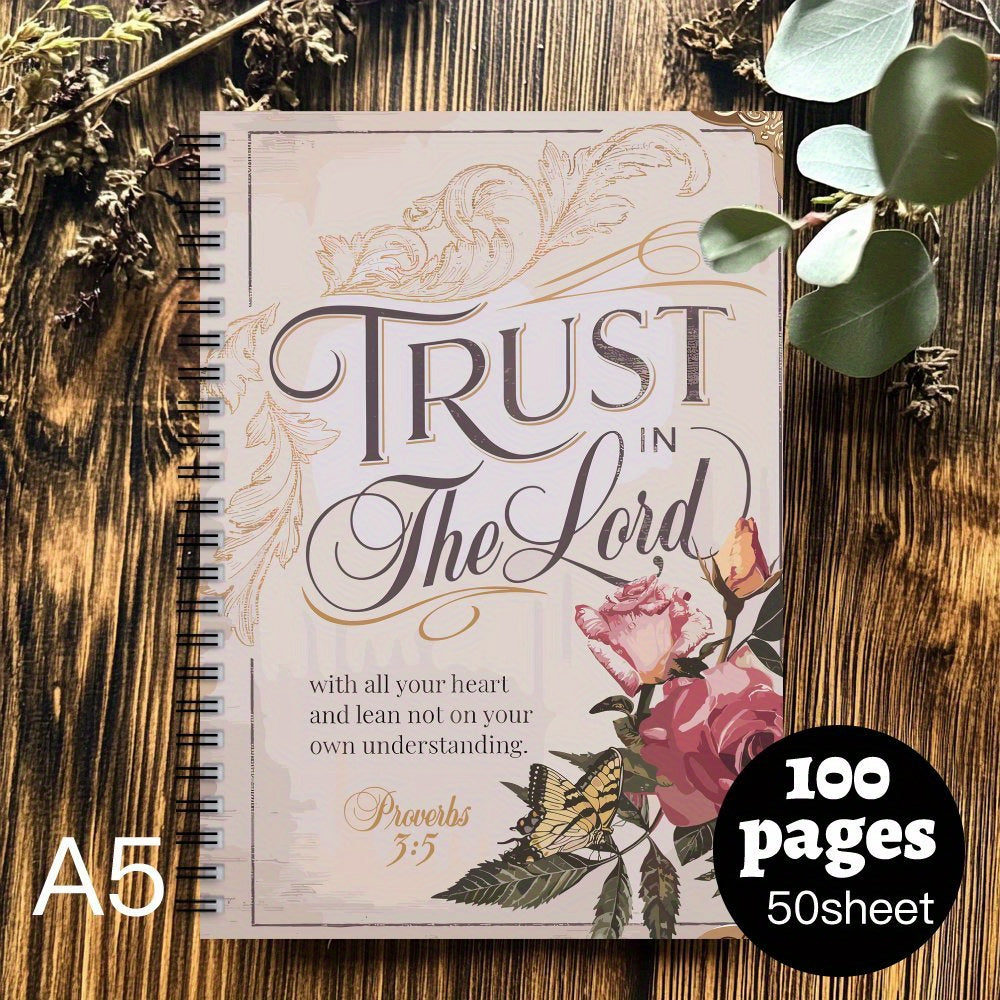 Trust in the Lord Spiral Notebook A5 Scripture Journal 100 Pages