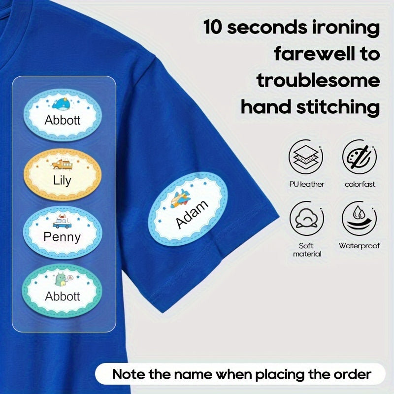 Custom Iron on Name Labels for Clothes Personalized Marking 12-36pcs