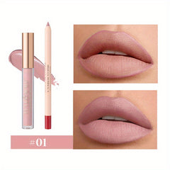 12 Colors Matte Lip Liner And Lipstick Makeup Set Liquid Lipstick 24H