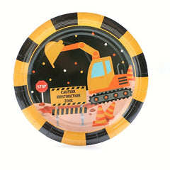 Construction Birthday Party Tableware Set w/ Dump Truck Plates & Tractor Tow