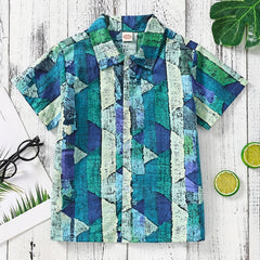 Boys Block Shirt for Beach Vacation