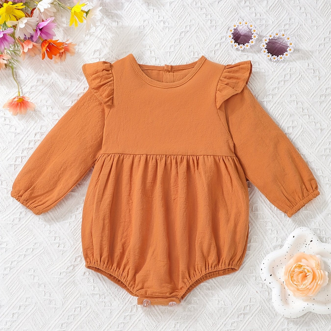 Autumn Baby Solid Long Sleeve Cotton Romper