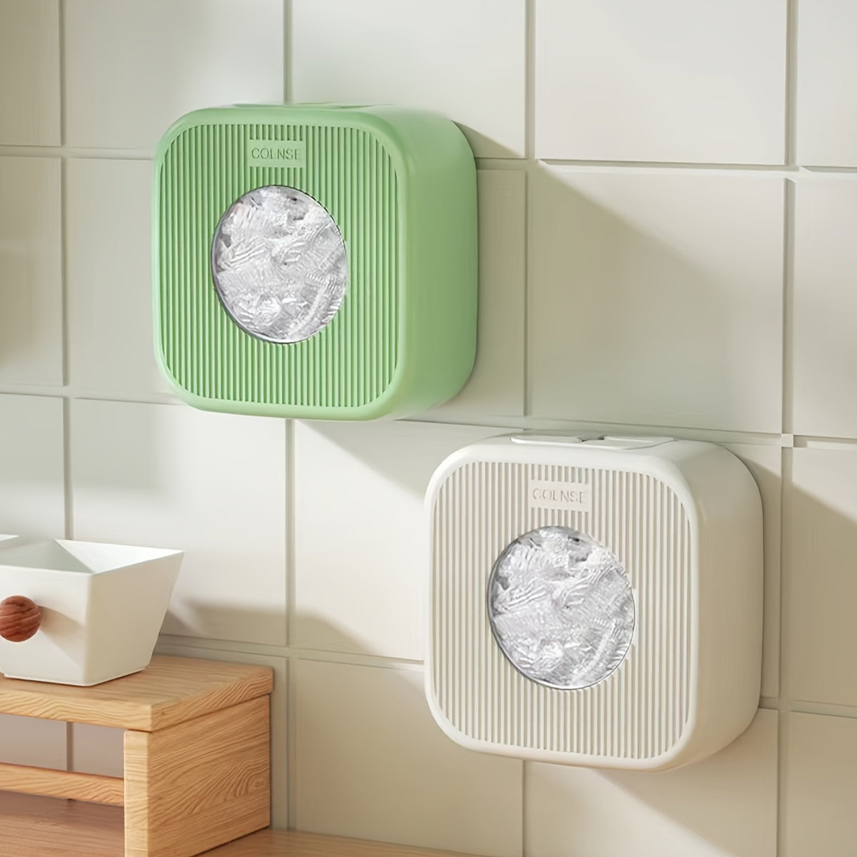 1pc Disposable Cling Wrap Set Storage Box Hanging Cling Bag Case