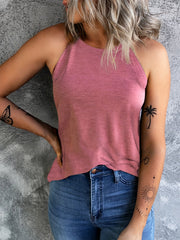 Solid Crew Neck Tank Top Sleeveless Casual Women's Clothing