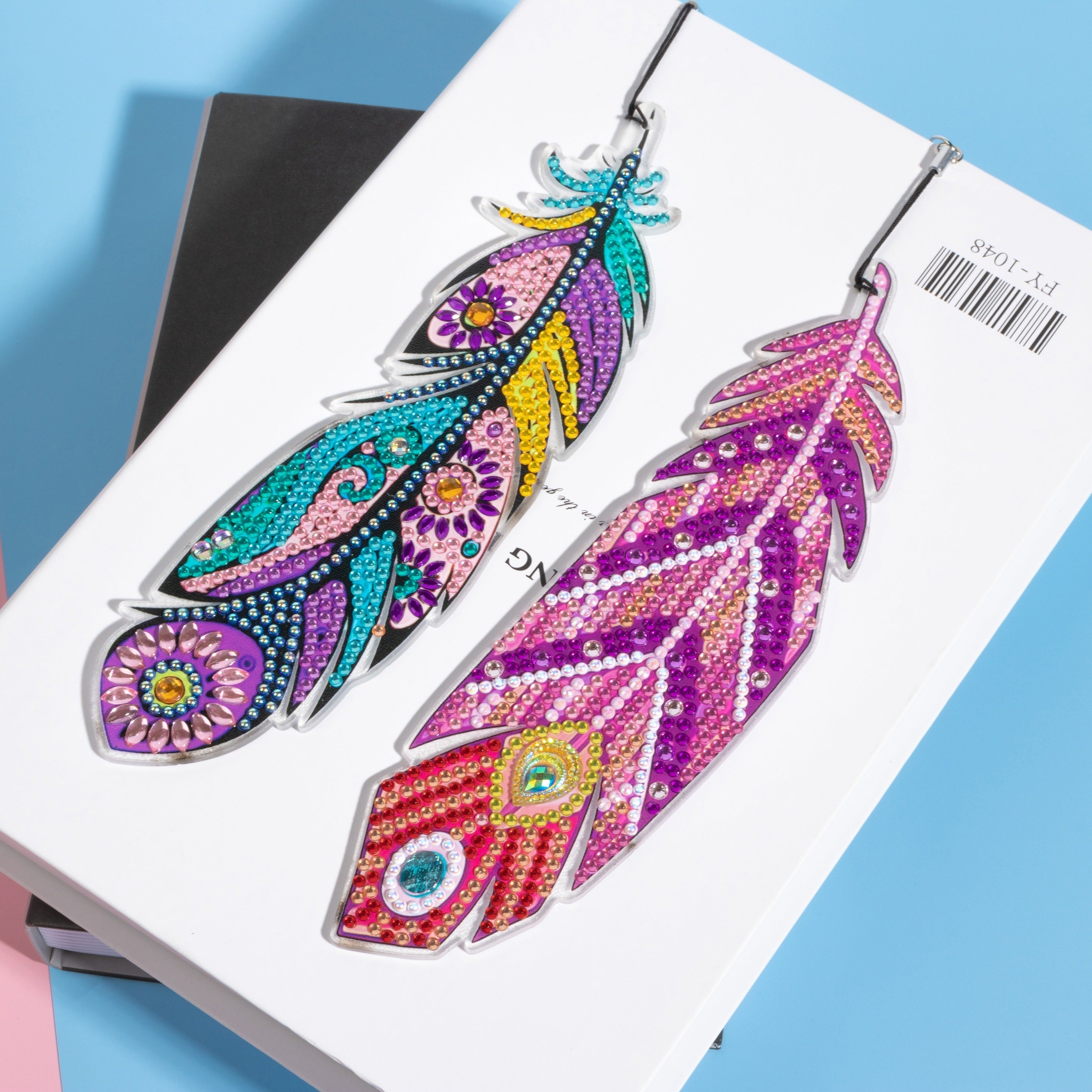 DIY Diamond Dot Art Feather Bookmark 2pcs Set