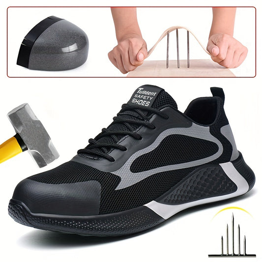 Men's Safety Work Shoes Steel Toe Breathable Mesh Anti Smashing Anti Stabbing