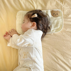 Baby Bear Embroidery Bib Pillow Set