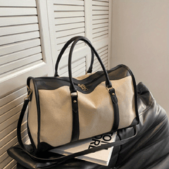 Canvas Travel Bag Retro Luggage Storage Women's Tote & Crossbody Bag