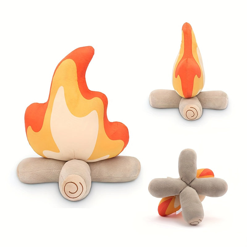 11 Fire Pile Plush Toy Soft Cozy Throw Pillow in Red & Gray