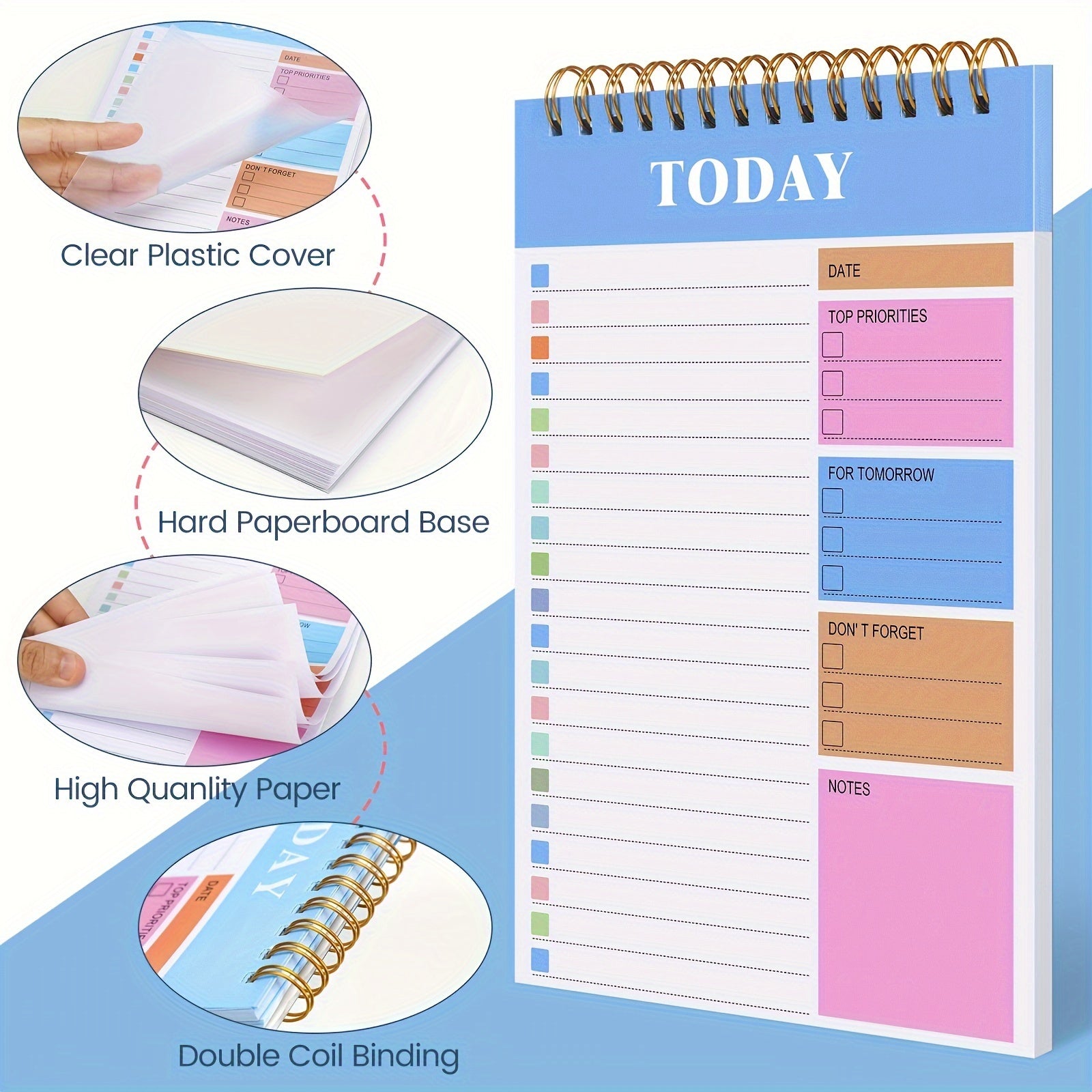 English Sticky Note Coil Notebook Planning Diary Weekly Plan