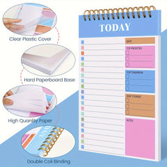 English Sticky Note Coil Notebook Planning Diary Weekly Plan