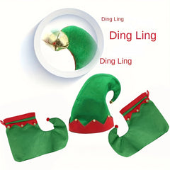 Christmas Elf Decorative Hat Shoes Outdoor Christmas Dress Up Costume