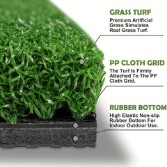 Thickened Golf Hitting Mat Swing Practice Non-slip Indoor Outdoor Mat w/ 6 Bubbl