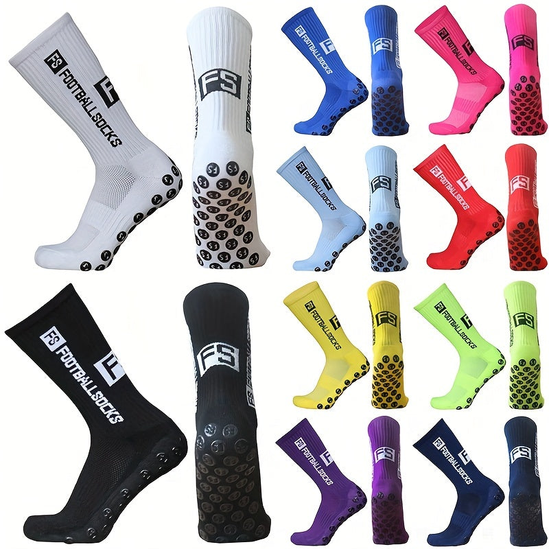 Anti Slip Silicone Athletic Socks - Sweat Absorbing Breathable Football Socks