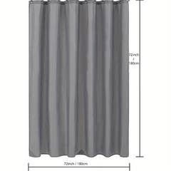 Waterproof Light Gray Shower Curtain with Plastic Hooks