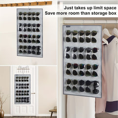 Dual Sided Sunglasses Organizer Wall Mounted Rack Storage