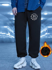 Men s Cartoon Print Sweatpants Winter Loose Fit Jogger Pants