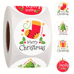 500pcs Christmas Merry Stickers Roll - Gift Decorative Labels