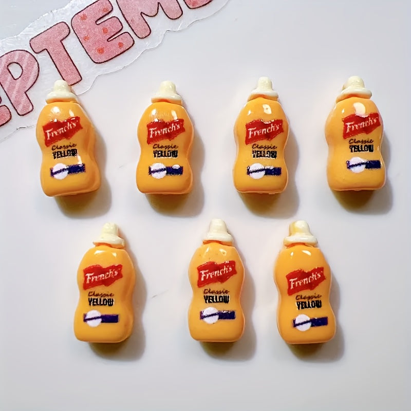 7pcs Mini Sauce & Condiment Resin Models for Dollhouse Decor DIY Accessories