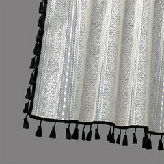 Japanese Crocheted Small Curtain Geometric Pattern Rod Pocket Valance