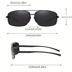 Men's Retro Square Frame Sunglasses Polarized Outdoor Cycling Sports