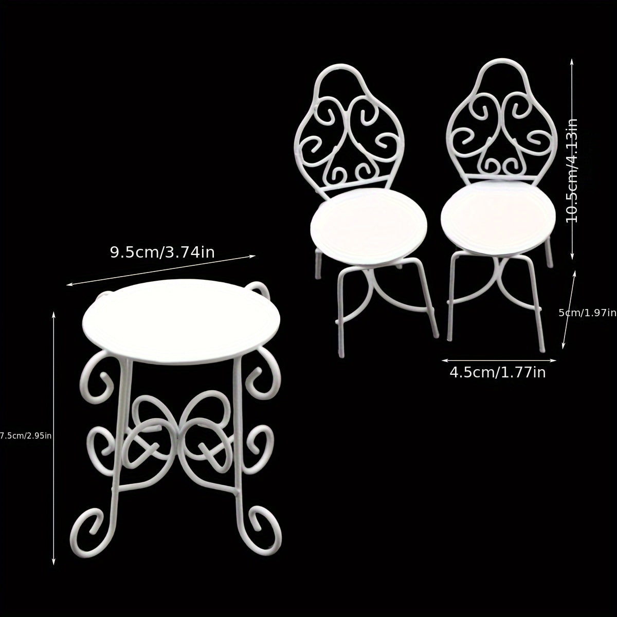 Mini Iron Outdoor Tea Table Chair Set - Birthday Gift