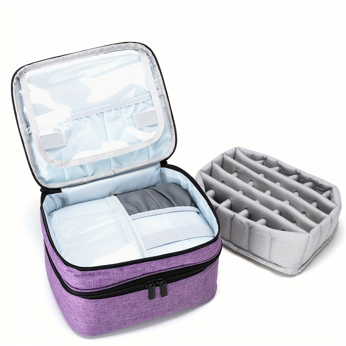 Nail Polish Storage Bag Holds 30 Bottles Double Layer Essential Storage Box