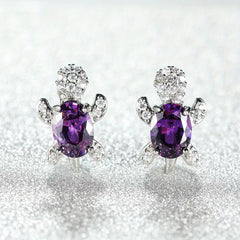 Turtle Zircon Stud Earrings for Women Girls