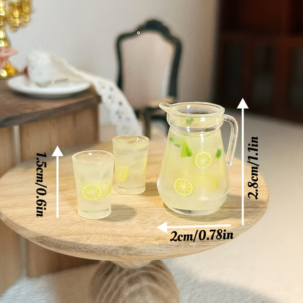 Charming Lemon Tea 3pcs Set for Dollhouse BJD OB11 Maileg