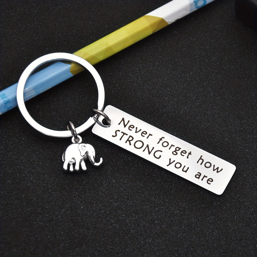 NEVER FORGET HOW STRONG YOU Keychain Inspirational Gift