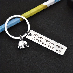 NEVER FORGET HOW STRONG YOU Keychain Inspirational Gift