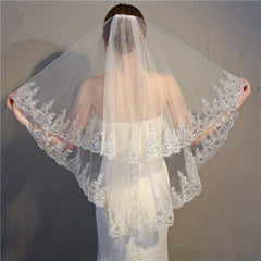 Lace Edge Bridal Veil Wedding Hair Accessory