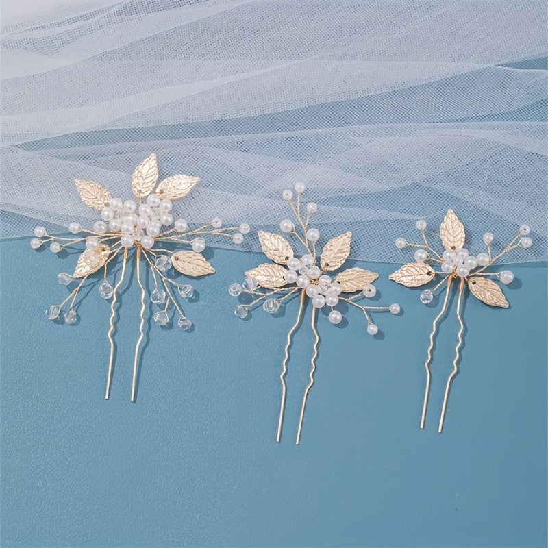 Rhinestone Bead Hairpin Alloy Hair Accessories