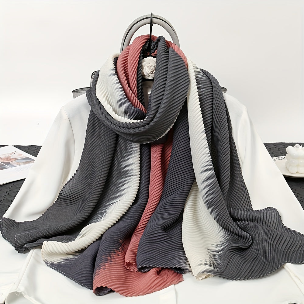Gradient Transition Wrinkle Scarf Polyester Scarves